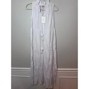 Natural Impressions Bloomingdale's white maxi swim coverup dress  XS NWT